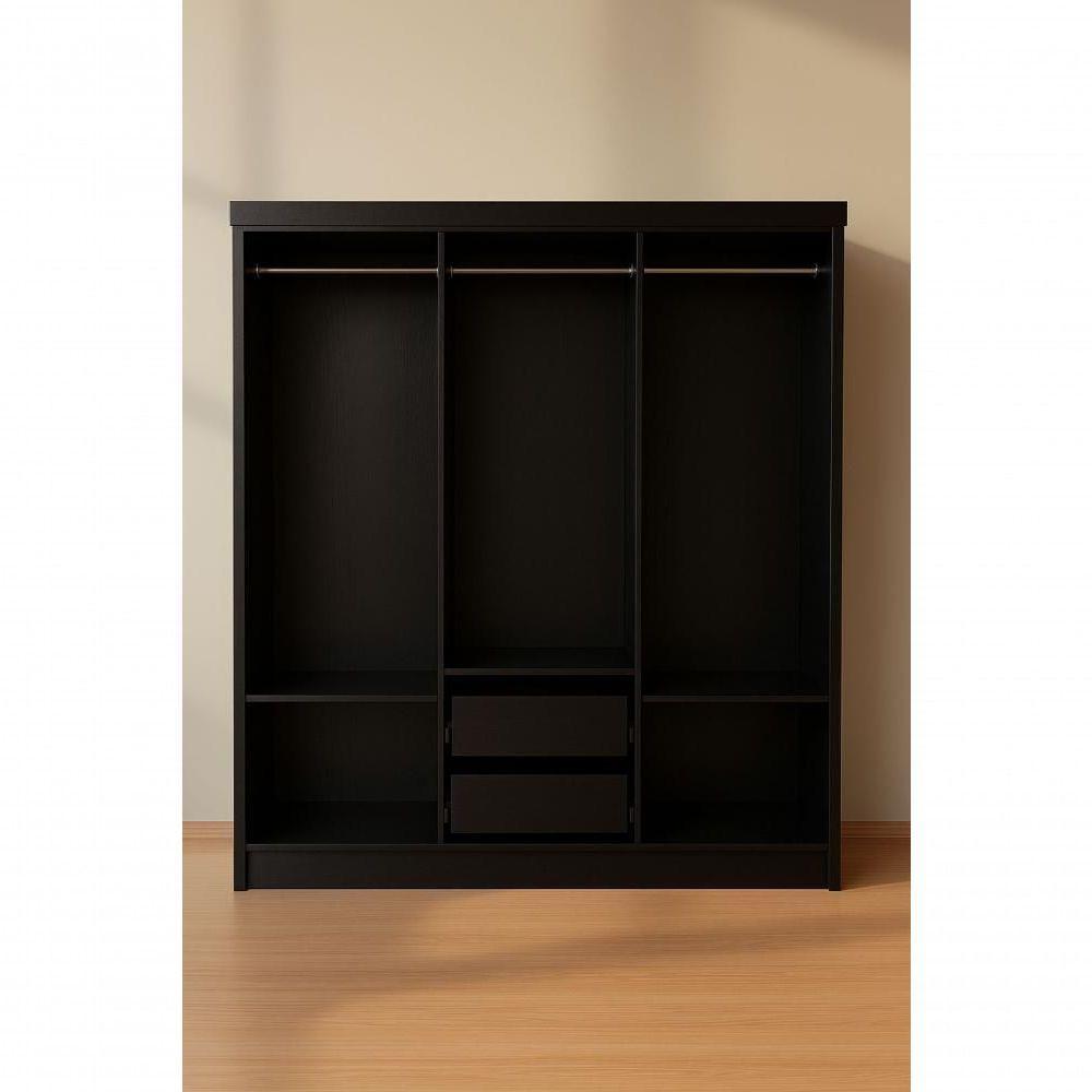 Closet Lisboa Evidencia Moveis 2 Gavetas E 2 Prateleiras - Evidencia Móveis - Black - 3