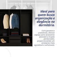 Closet Lisboa Evidencia Moveis 2 Gavetas E 2 Prateleiras - Evidencia Móveis - Black - 5