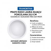 Jogo 6 Pratos Raso Jantar Laura Iguaçu Porcelana 25,5 Cm Tramontina - 6