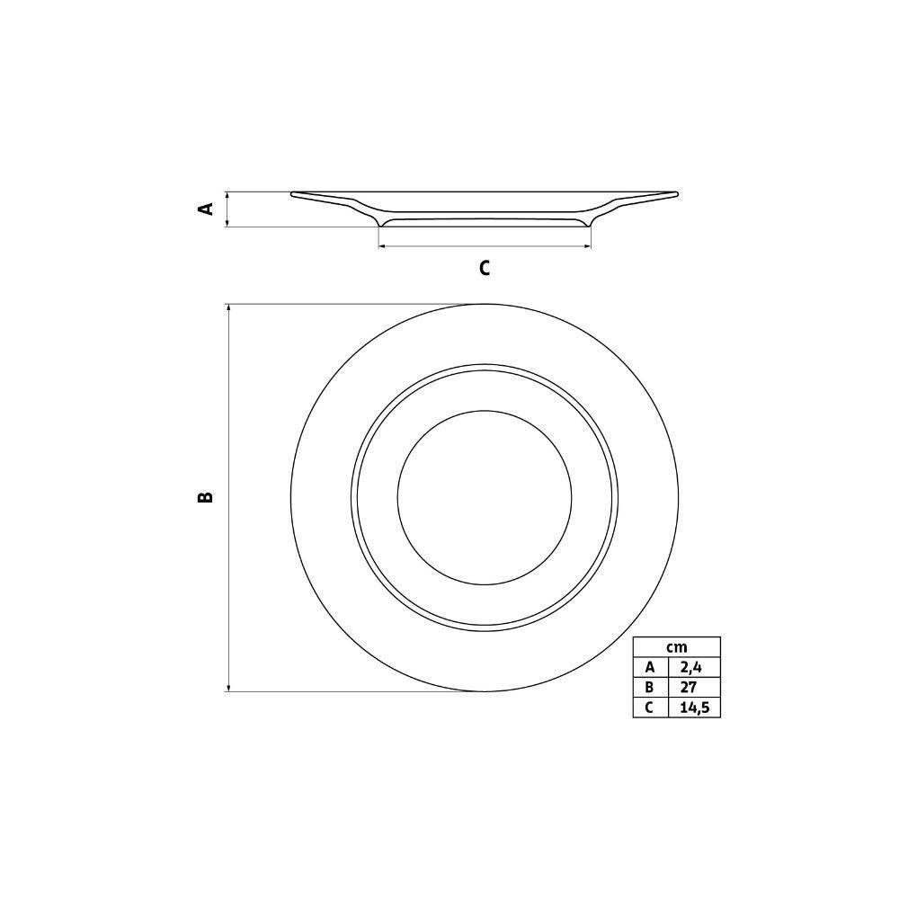 Conjunto 20 Prato Raso Mesa Ingrid Porcelana 27cm Tramontina - 8
