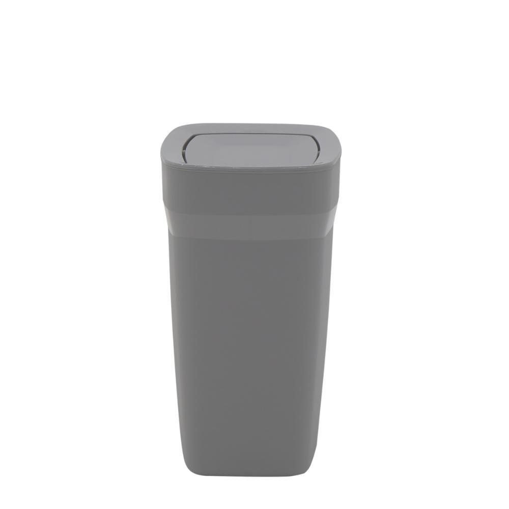 Lixeira Tramontina Compact Em Polipropileno Cinza Com Tampa Basculante 8,5 L - 1