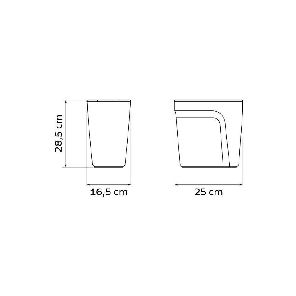 Lixeira Tramontina Compact Em Polipropileno Cinza Com Tampa Basculante 8,5 L - 6