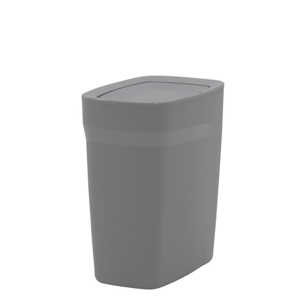 Lixeira Tramontina Compact Em Polipropileno Cinza Com Tampa Basculante 8,5 L - 8