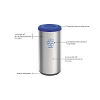 Lixeira Inox Tramontina Capsula Selecta Plus Basculante Com Acabamento Scotch Brite E Tampa Basculante Azul Em Polipropi - 3