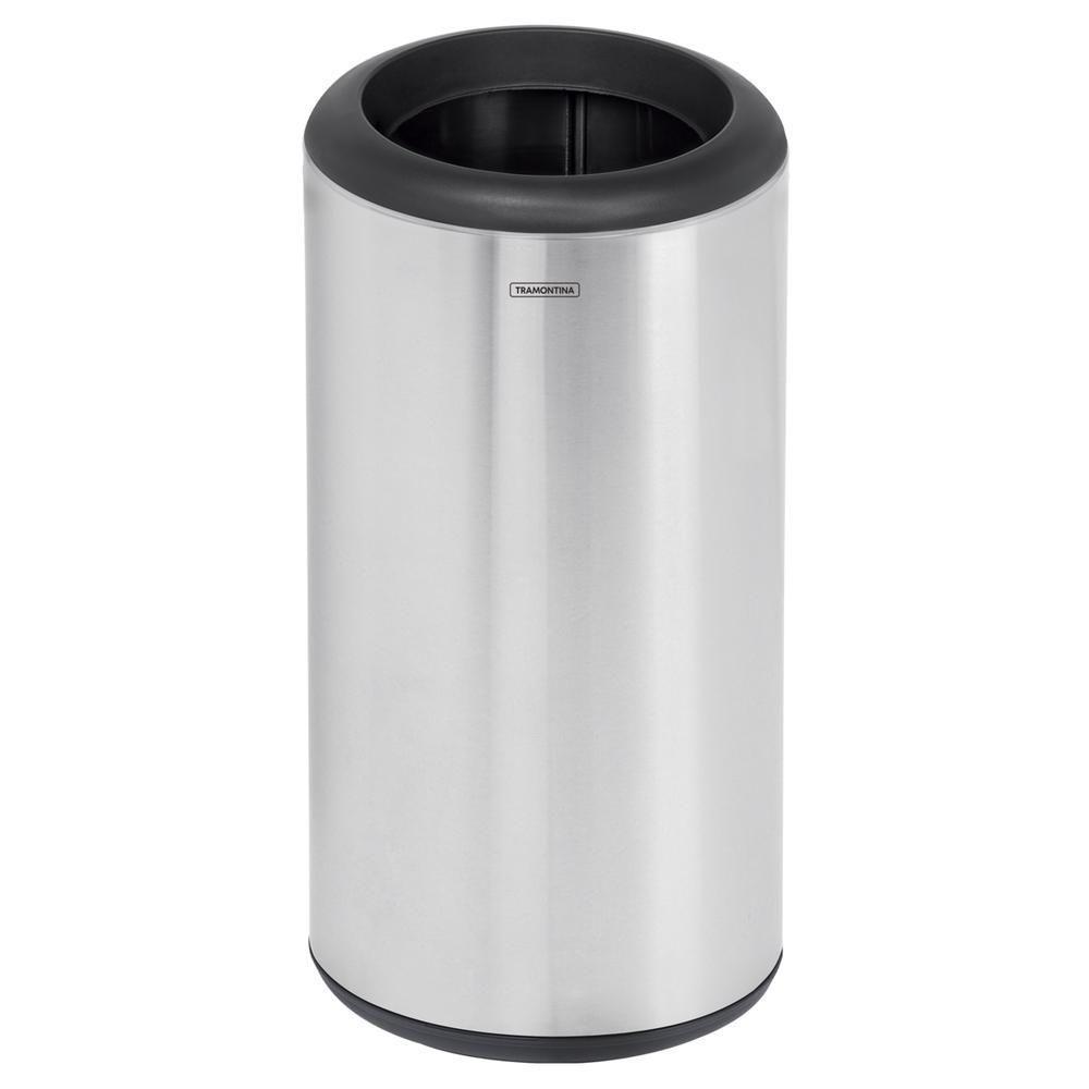 Lixeira Inox Tramontina Cápsula Com Acabamento Scotch Brite E Aro E Base Em Polipropileno 23 L - 1