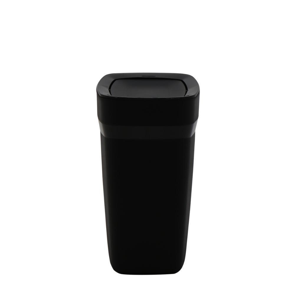 Lixeira Tramontina Compact Em Polipropileno Preto Com Tampa Basculante 8,5 L - 1
