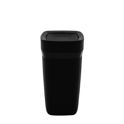 Lixeira Tramontina Compact Em Polipropileno Preto Com Tampa Basculante 8,5 L