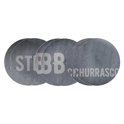 Kit Prato Raso Tramontina Churrasco Stone Em Porcelana 28 Cm 06 Peças