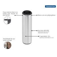 Lixeira Inox Tramontina Cápsula Com Acabamento Scotch Brite E Aro E Base Em Polipropileno 20 L - 3