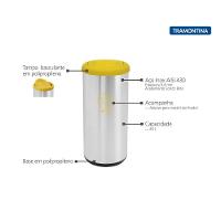 Lixeira Inox Tramontina Cápsula Com Acabamento Scotch Brite E Aro E Base Em Polipropileno 20 L - 6