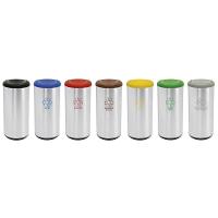 Lixeira Inox Tramontina Cápsula Selecta Plus Basculante Com Acabamento Scotch Brite E Tampa Basculante Marrom Em Polipro - 5