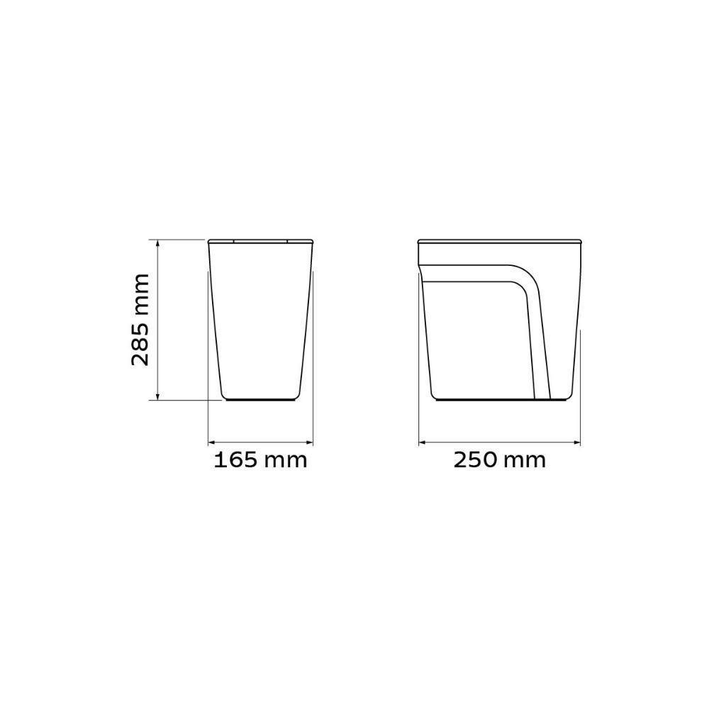 Lixeira Tramontina Compact Em Polipropileno Branco Com Tampa Basculante 8,5 L - 7