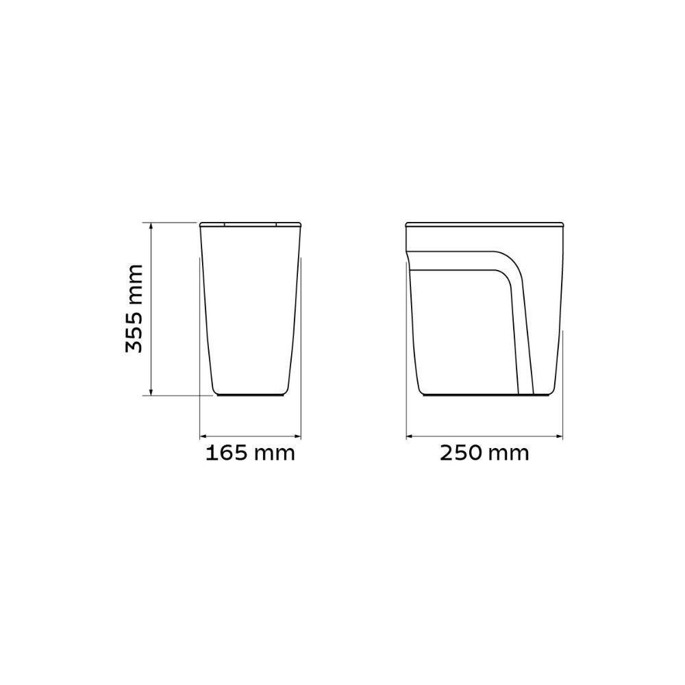 Lixeira Tramontina Compact Em Polipropileno Preto Com Tampa Basculante 10,5 L - 5