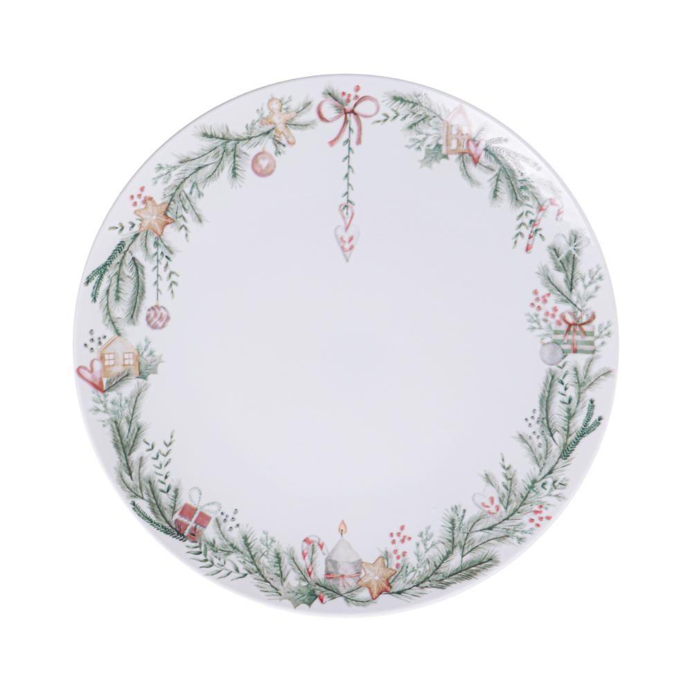 Prato Raso Tramontina Noite Feliz Em Porcelana Decorada 28 Cm - 3