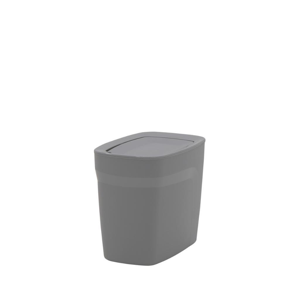 Lixeira Tramontina Compact Em Polipropileno Cinza Com Tampa Basculante 6,5 L - 4