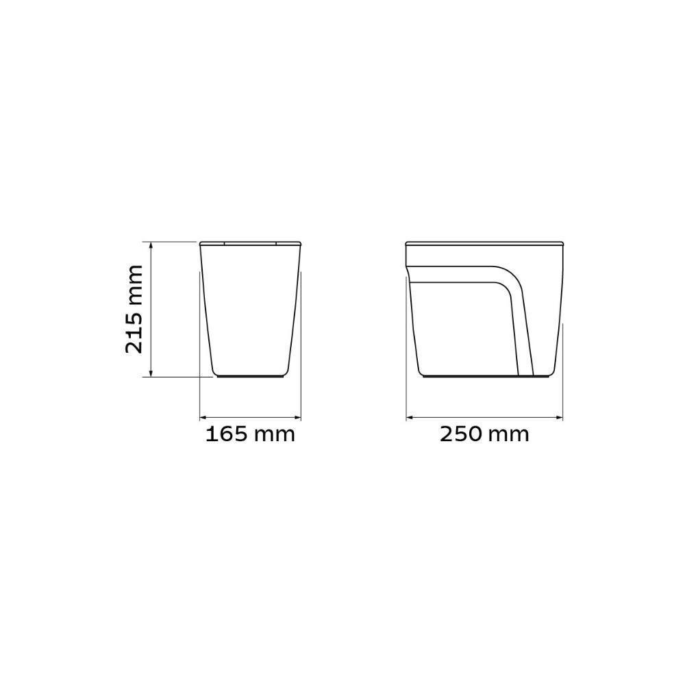 Lixeira Tramontina Compact Em Polipropileno Cinza Com Tampa Basculante 6,5 L - 7