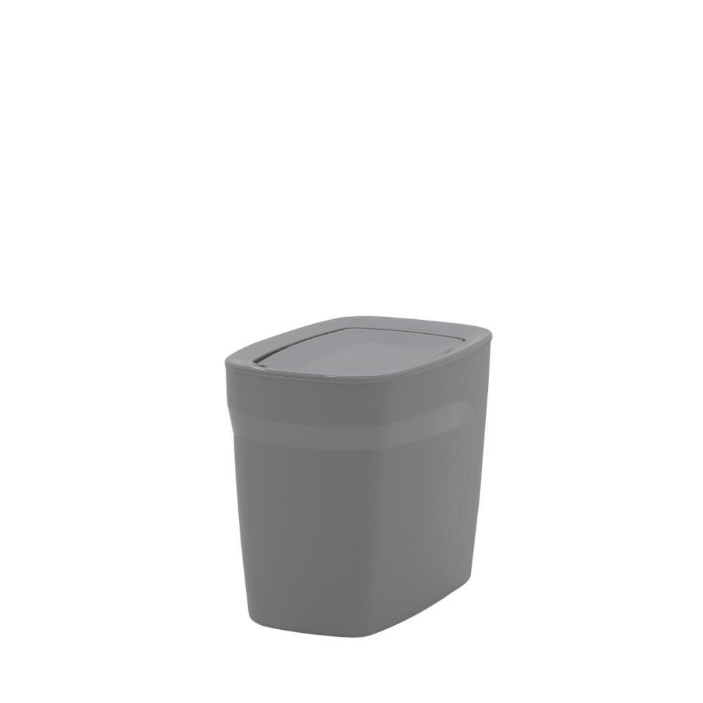 Lixeira Tramontina Compact Em Polipropileno Cinza Com Tampa Basculante 6,5 L - 9