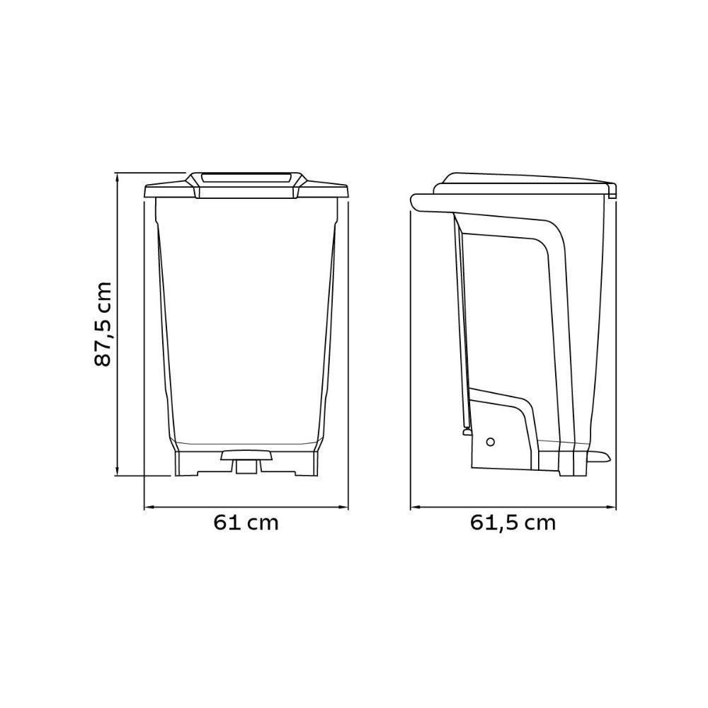 Lixeira Tramontina T-force Coleta Seletiva Orgânico Em Polipropileno Marrom 100 L - 2