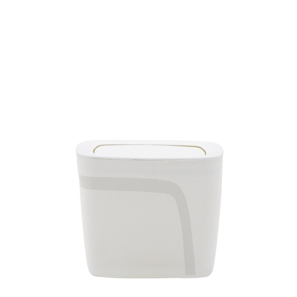 Lixeira Tramontina Compact Em Polipropileno Branco Com Tampa Basculante 6,5 L - 8