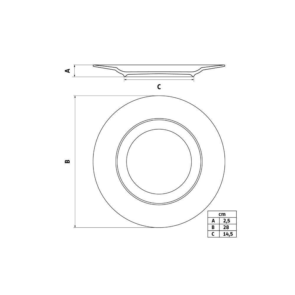 Kit 10 Pratos Raso Mesa Canyon Porcelana Decorada 25 Cm - Tramontina - 6
