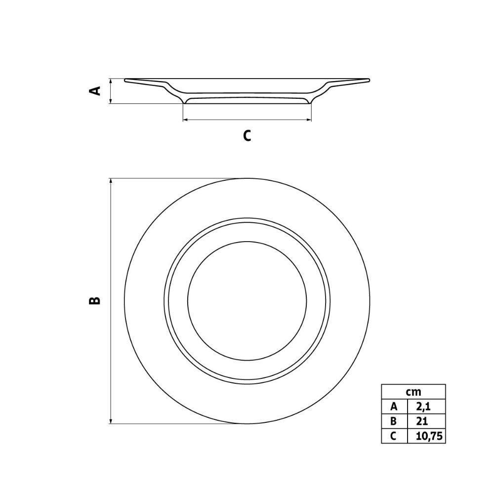 Prato Sobremesa Tramontina Aura Em Porcelana Decorada 19 Cm - 5