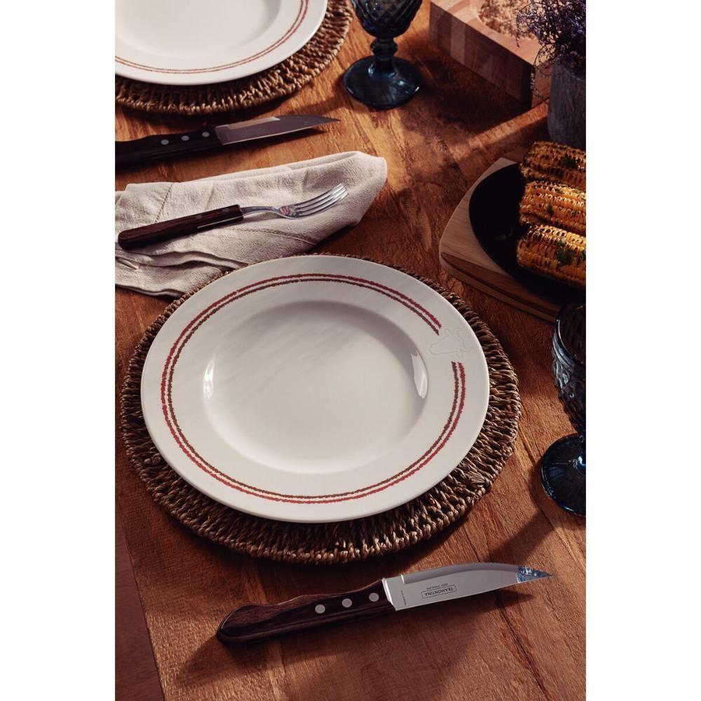 Kit Prato Raso Tramontina Churrasco Classic Em Porcelana 28 Cm 06 Peças - 6