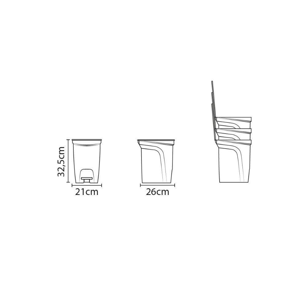 Lixeira Tramontina Compact 10l Branco Com Haste Em Aço - 2