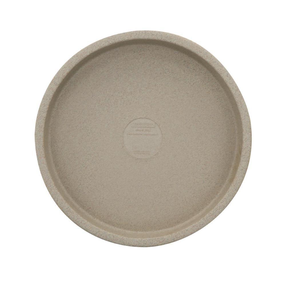 Prato Para Vaso Tramontina Em Polietileno Granito Areia M - 1