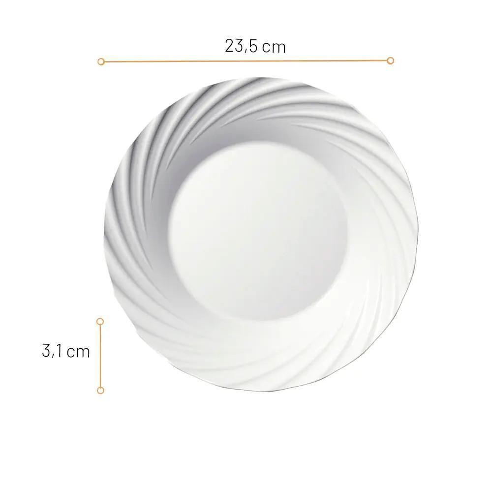 Conjunto 6 Pratos Duralex Jasmim Fundo Sopa 24cm - Nadir - 2