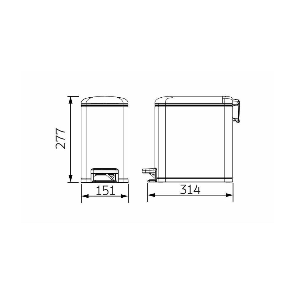 Lixeira Tramontina Tipo D Slim Em Aço Inox Com Acabamento Scotch Brite 6 L - 5