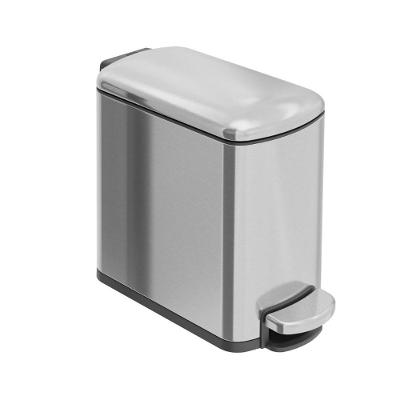 Lixeira Tramontina Tipo D Slim Em Aço Inox Com Acabamento Scotch Brite 6 L