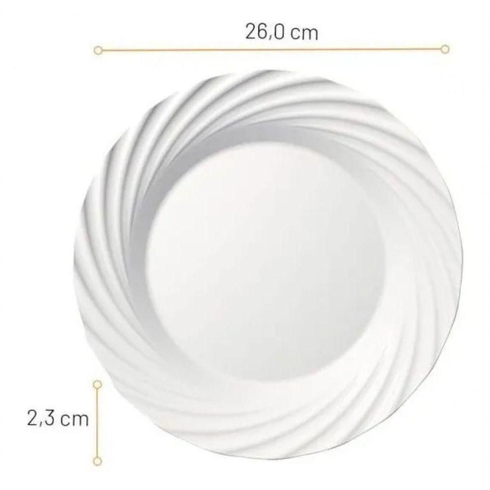 Conjunto 12 Pratos Duralex Jasmim Raso Almoço 26cm - Nadir - 2