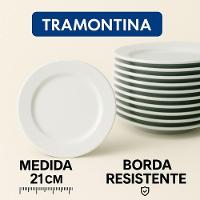 Kit 8 Pratos Sobremesa Tramontina Paola Porcelana 21 Cm - 2