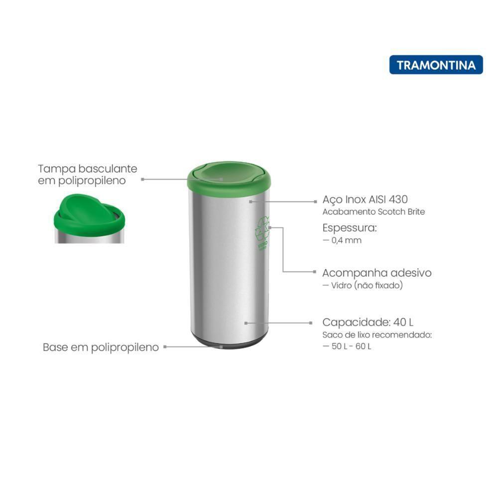 Lixeira Inox Tramontina Capsula Selecta Plus Basculante - 3