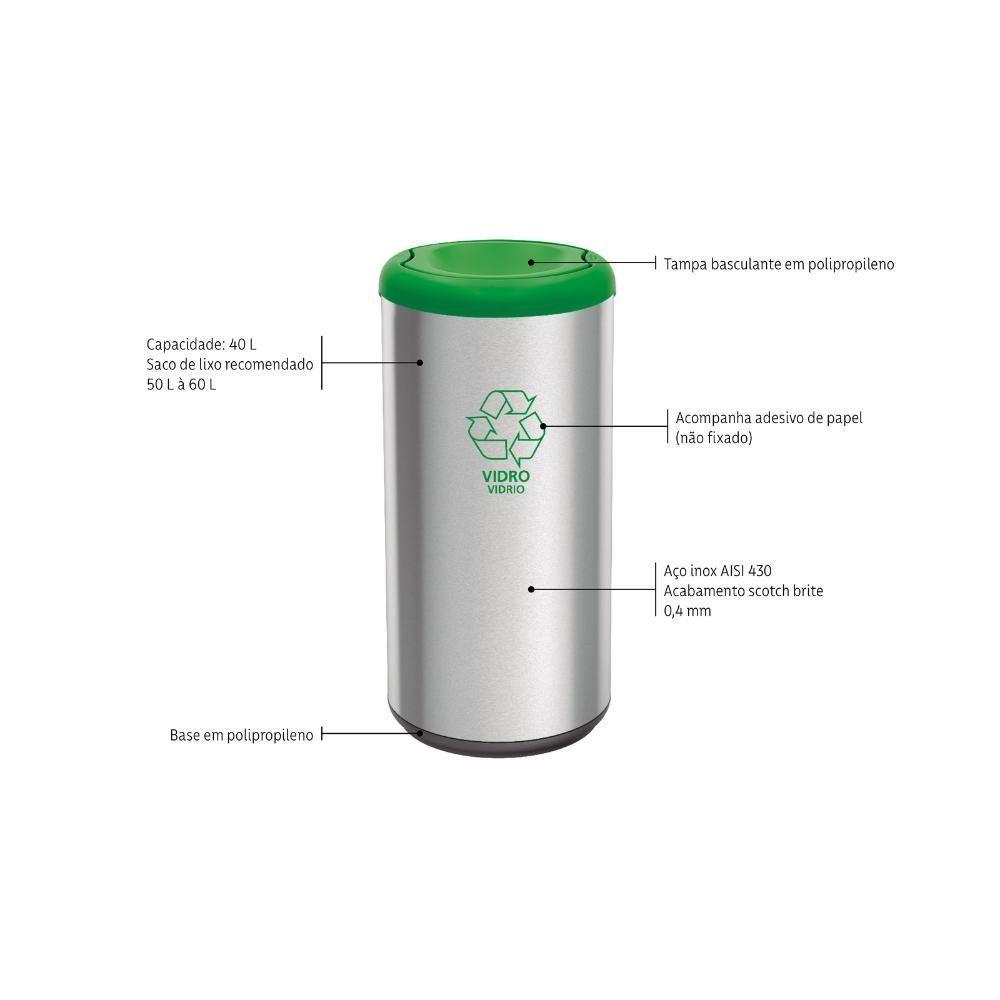 Lixeira Inox Tramontina Capsula Selecta Plus Basculante - 10