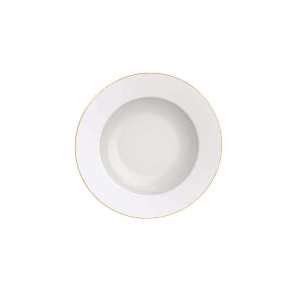 Prato Fundo Filetado Tramontina Elisa Em Porcelana Com Borda Dourada 23 Cm - 1