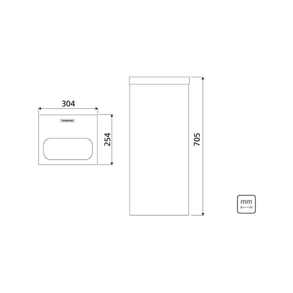 Lixeira Inox Tramontina Square Com Acabamento Polido 50 L - 7