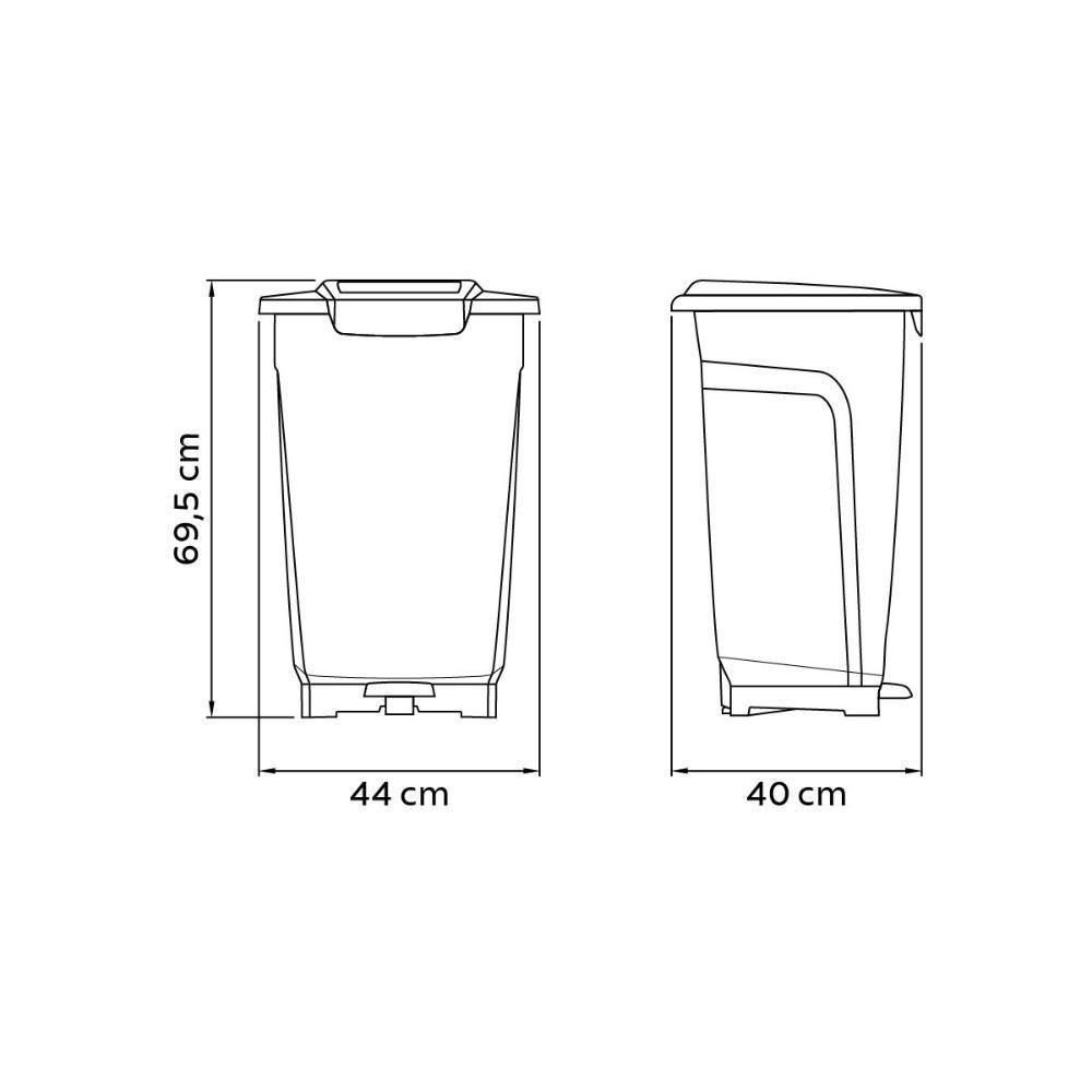 Lixeira Tramontina T-force Coleta Seletiva Orgânico Em Polipropileno Marrom 50 L - 2