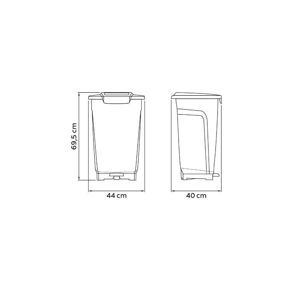 Lixeira Tramontina T-force Coleta Seletiva Orgânico Em Polipropileno Marrom 50 L - 8
