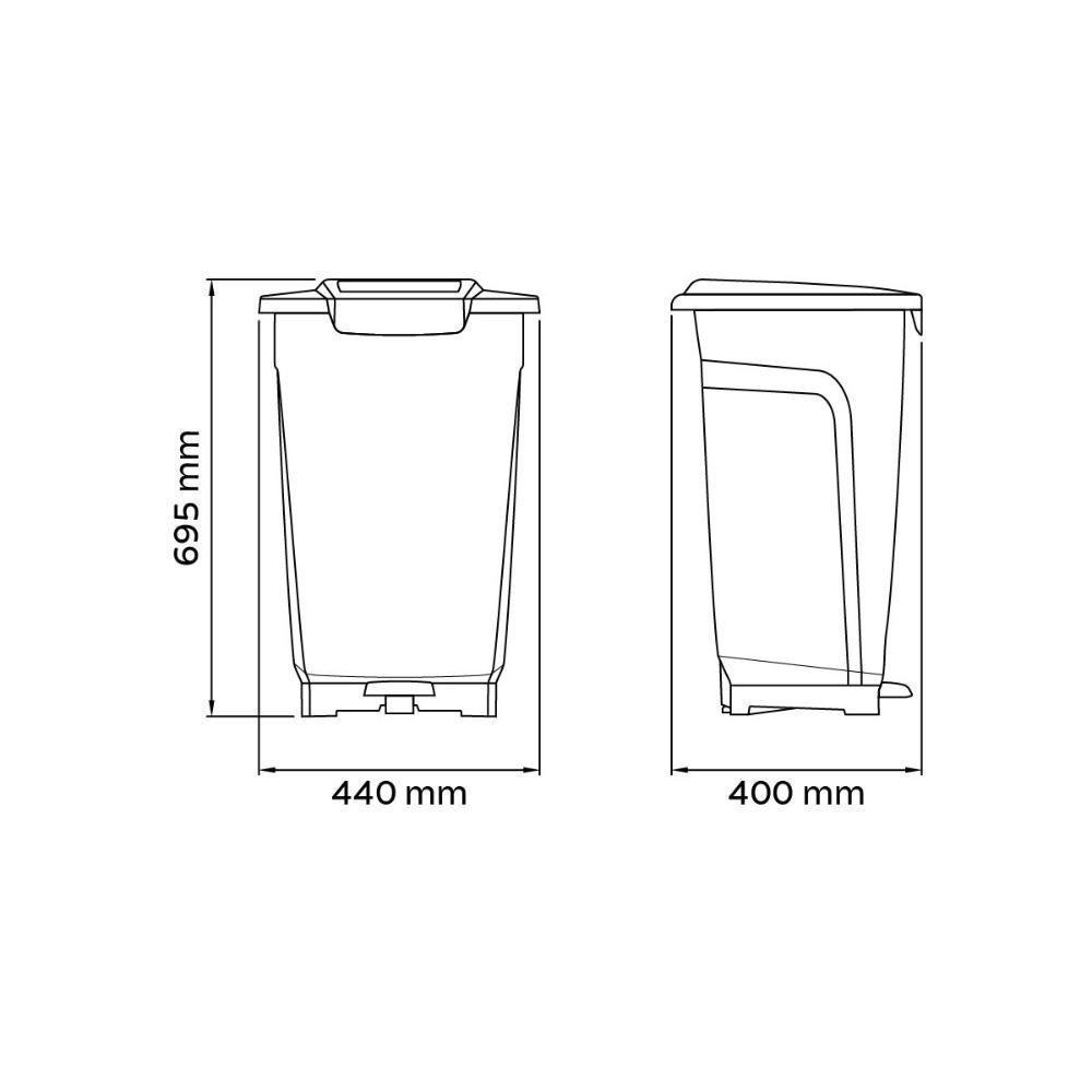Lixeira Tramontina T-force Coleta Seletiva Orgânico Em Polipropileno Marrom 50 L - 9