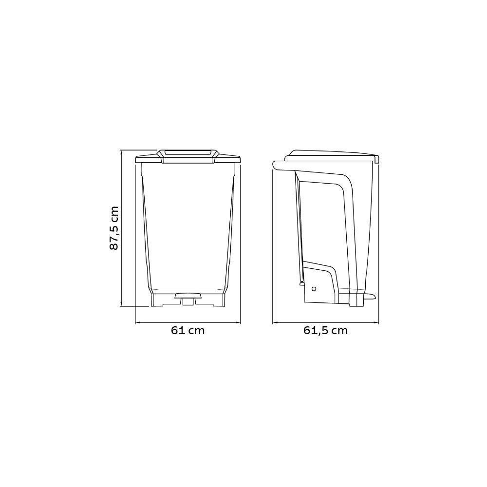 Lixeira Tramontina T-force Coleta Seletiva Metal Em Polipropileno Amarelo 100 L - 8