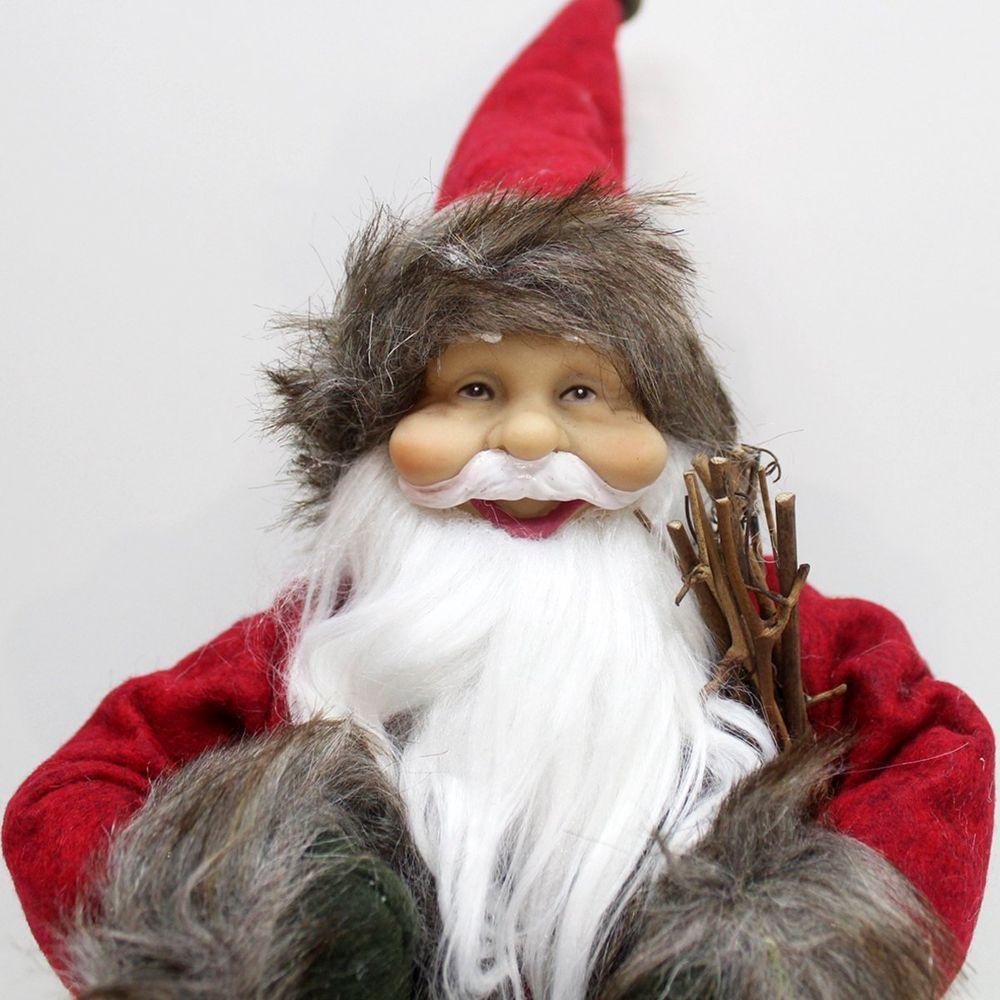 Decoração Boneco Papai Noel Casaco Tradicional Natalino 30cm - 4