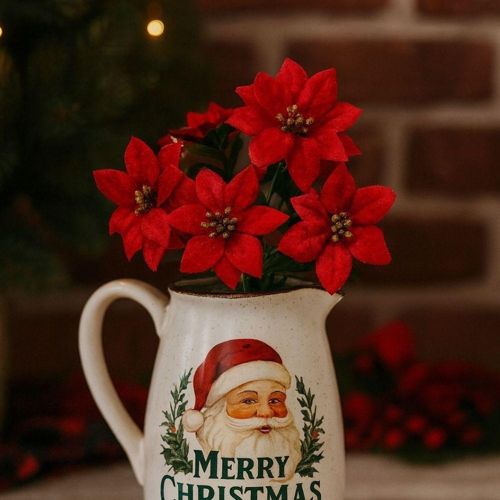 Buquê Mini Bico De Papagaio Natal Veludo Vermelho 5 Flores - Magizi - 2