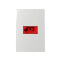 Tomada Margirius Sleek 2p+t 20a Vermelha Com Placa 4x2 Branca - 1