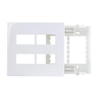 Placa Com Suporte Margirius Sleek 4x4 Para 4 Módulos Horizontais Distanciados Branca - 1