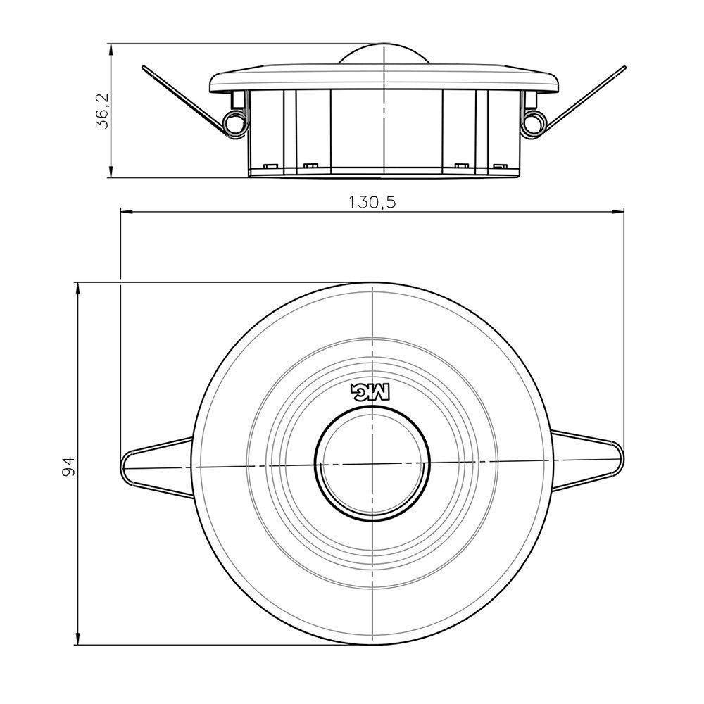 Sensor De Presença Margirius Standard Mpt-40ef De Embutir Teto De Gesso Bivolt Branco - 2