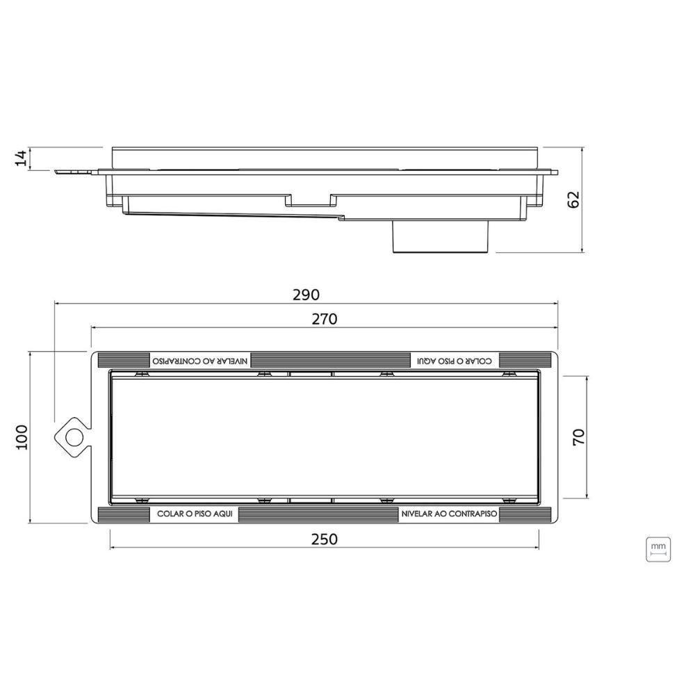 Ralo Linear Com Tampa Em Aço Inox Tramontina Em Pvc Slim 7x25 Cm - 3