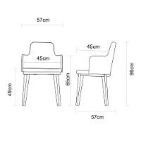 Poltrona De Madeira Tramontina Com Braços Em Madeira Tauarí Acabamento Amêndoa Com Estofado Preto Em Couríssimo - 3