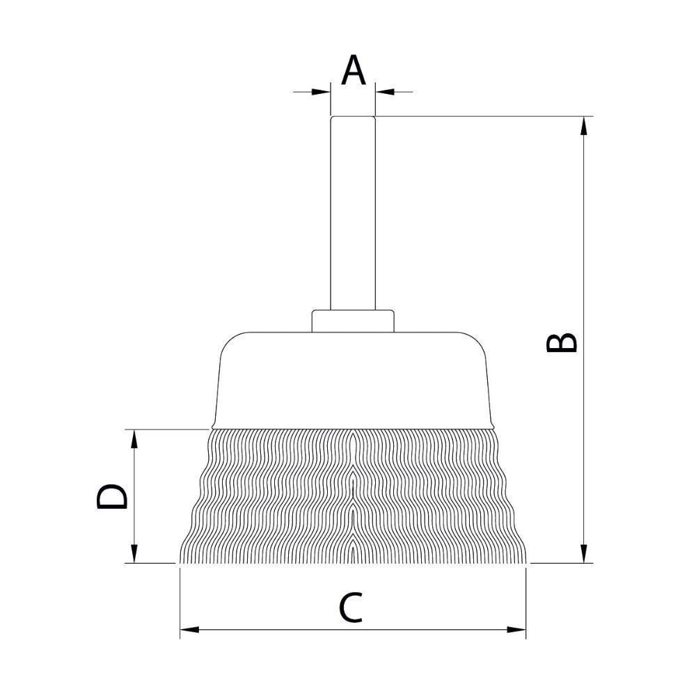 Escova Tipo Copo Arame Ondulado Com Haste 2x1-4'' - 4