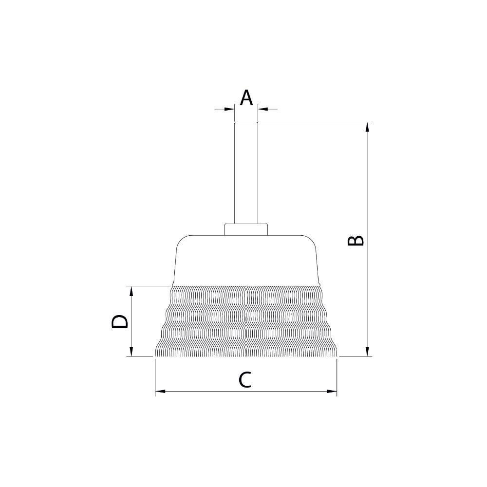 Escova Tipo Copo Arame Ondulado Com Haste 2x1-4'' - 5